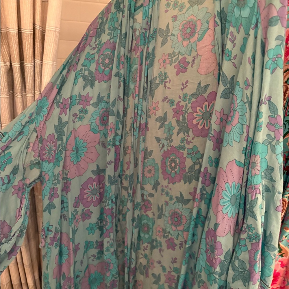 Spell Teal and Purple Floral Robe
